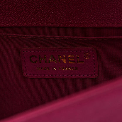 Caviar Quilted Medium Boy Flap Dark Pink
