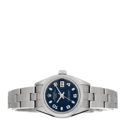 Stainless Steel 26mm Oyster Perpetual Date Watch Blue 79160