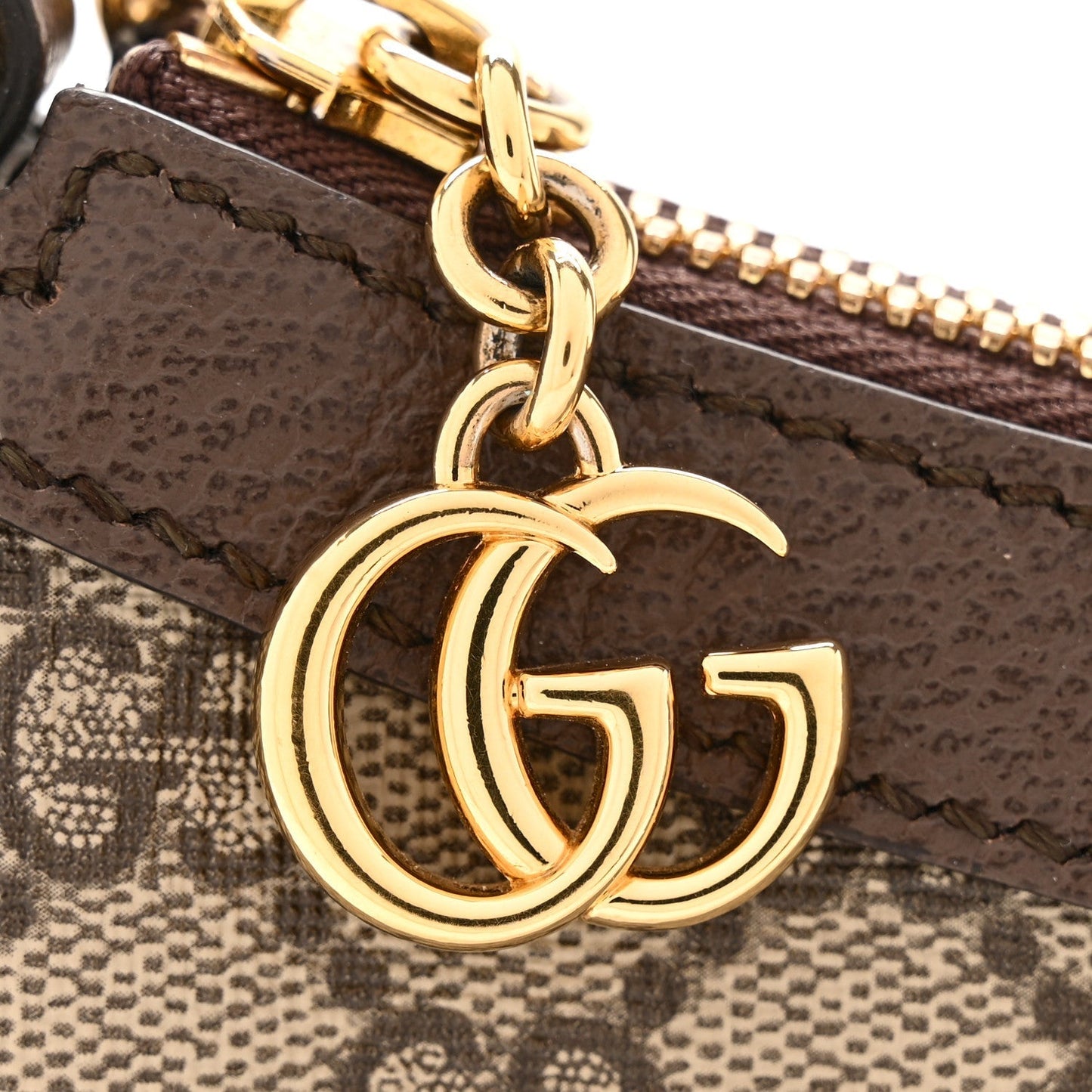 GG Supreme Monogram Textured Dollar Calfskin Web Small Ophidia GG Handbag Beige Ebony New Acero