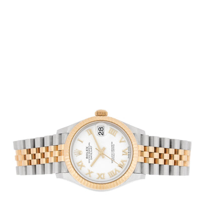 Stainless Steel 18K Yellow Gold 31mm Oyster Perpetual Datejust Watch White Roman 278273