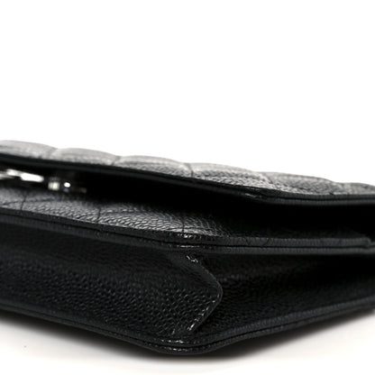 Caviar Quilted Wallet On Chain WOC Black