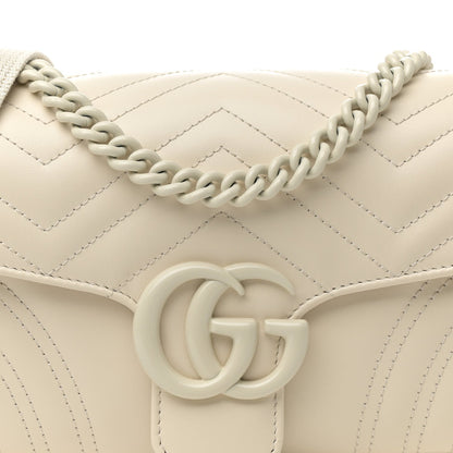 Calfskin Matelasse Monochrome GG Marmont Crossbody Shoulder Bag White