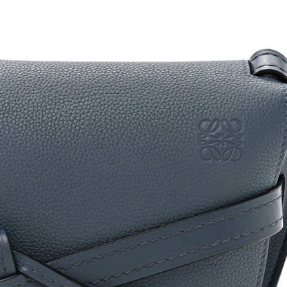 Grained Calfskin Small Gate Crossbody Bag Steel Blue