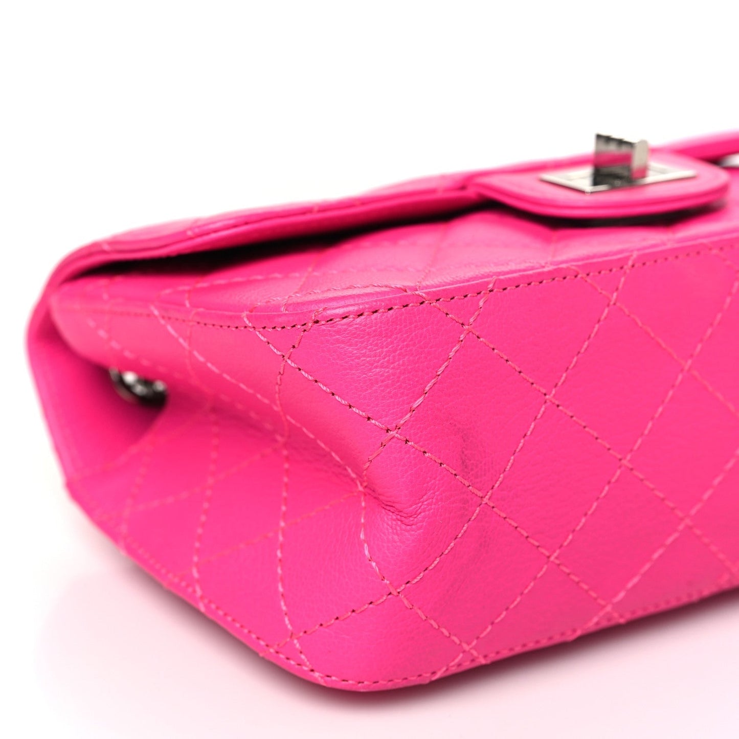 Goatskin Quilted 2.55 Reissue Mini Flap Fluorescent Pink