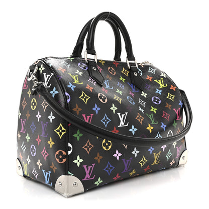 LV X TM Monogram Multicolor Speedy Soft 30 Black
