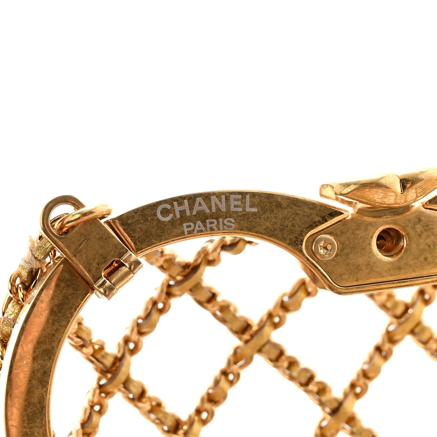 Metal Metallic Lambskin Quilted CC Heart Minaudiere Crossbody Gold