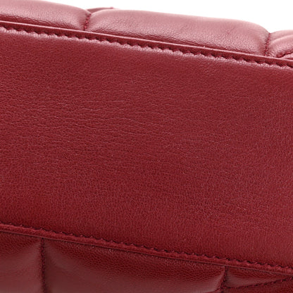 Lambskin Quilted Toy Loulou Puffer Monogram Chain Satchel Red