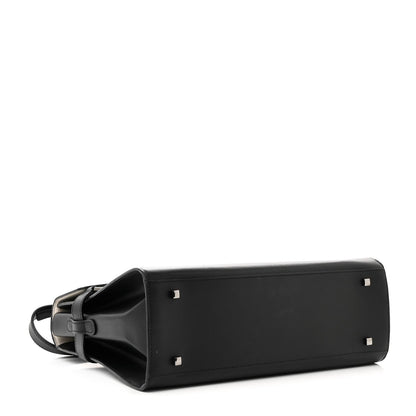 Calfskin Patent Calfskin GM Tempete Satchel Black White