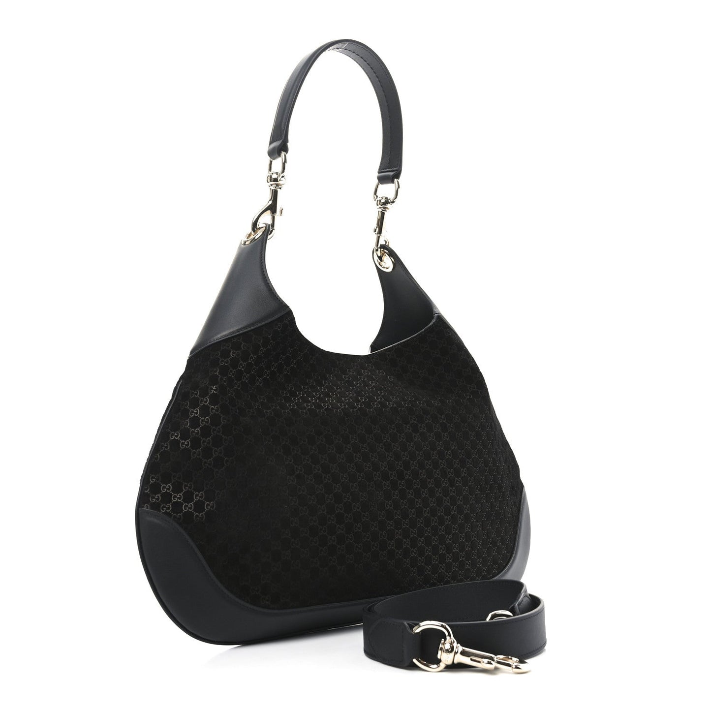 Suede Micro GG Calfskin B Medium Shoulder Bag Arabella Black