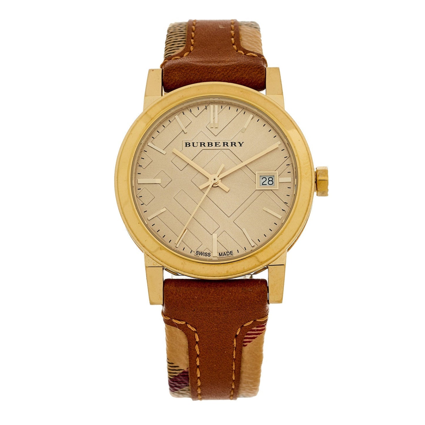 Stainless Steel Calfskin 38mm Quartz Watch Champagne BU9026