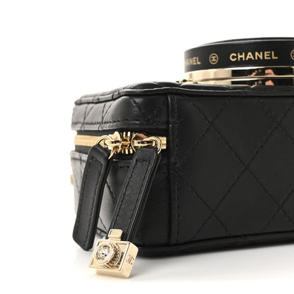 Lambskin Quilted Coco Click Bag Black