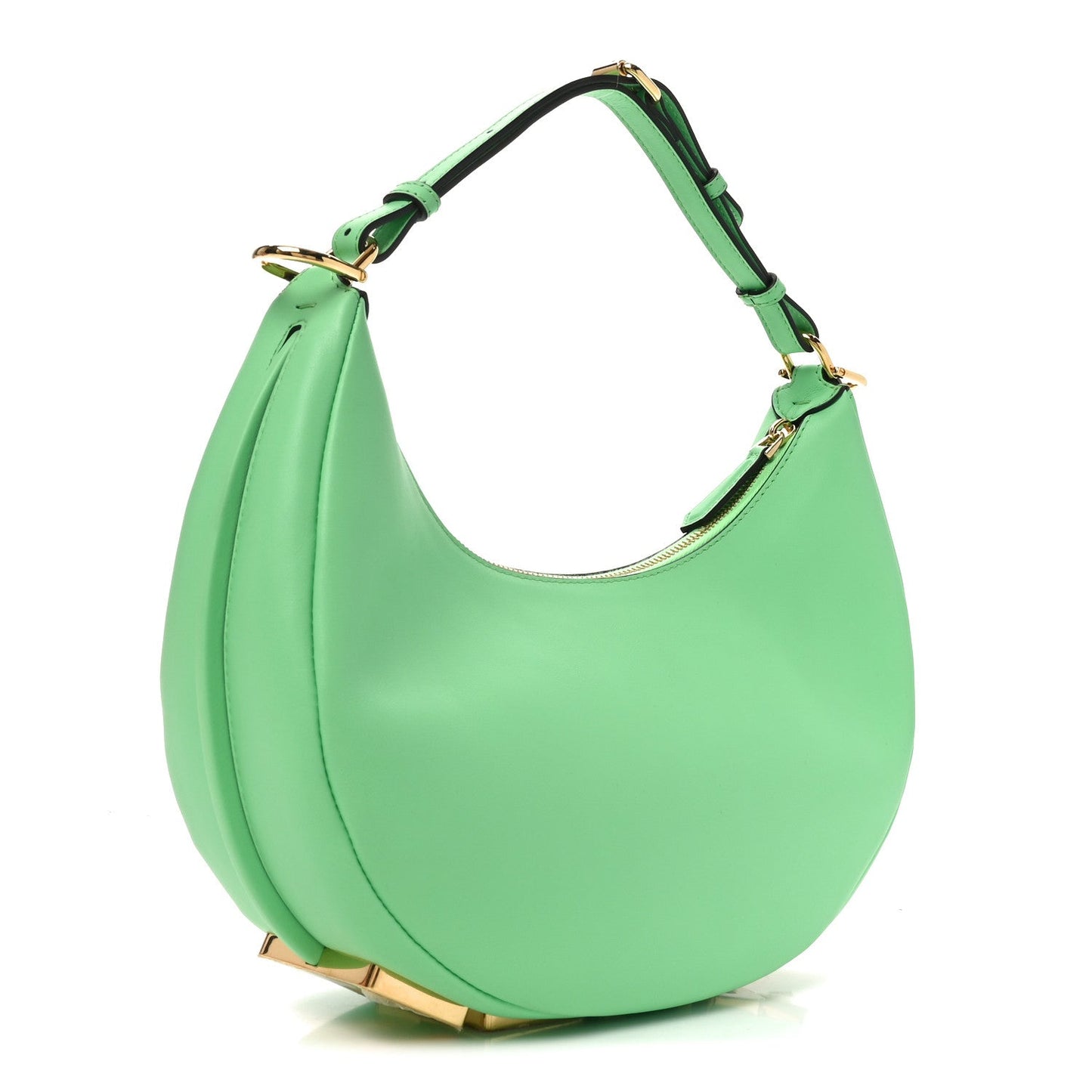 Vitello Grace Matte Small Fendigraphy Hobo Bag Edamame