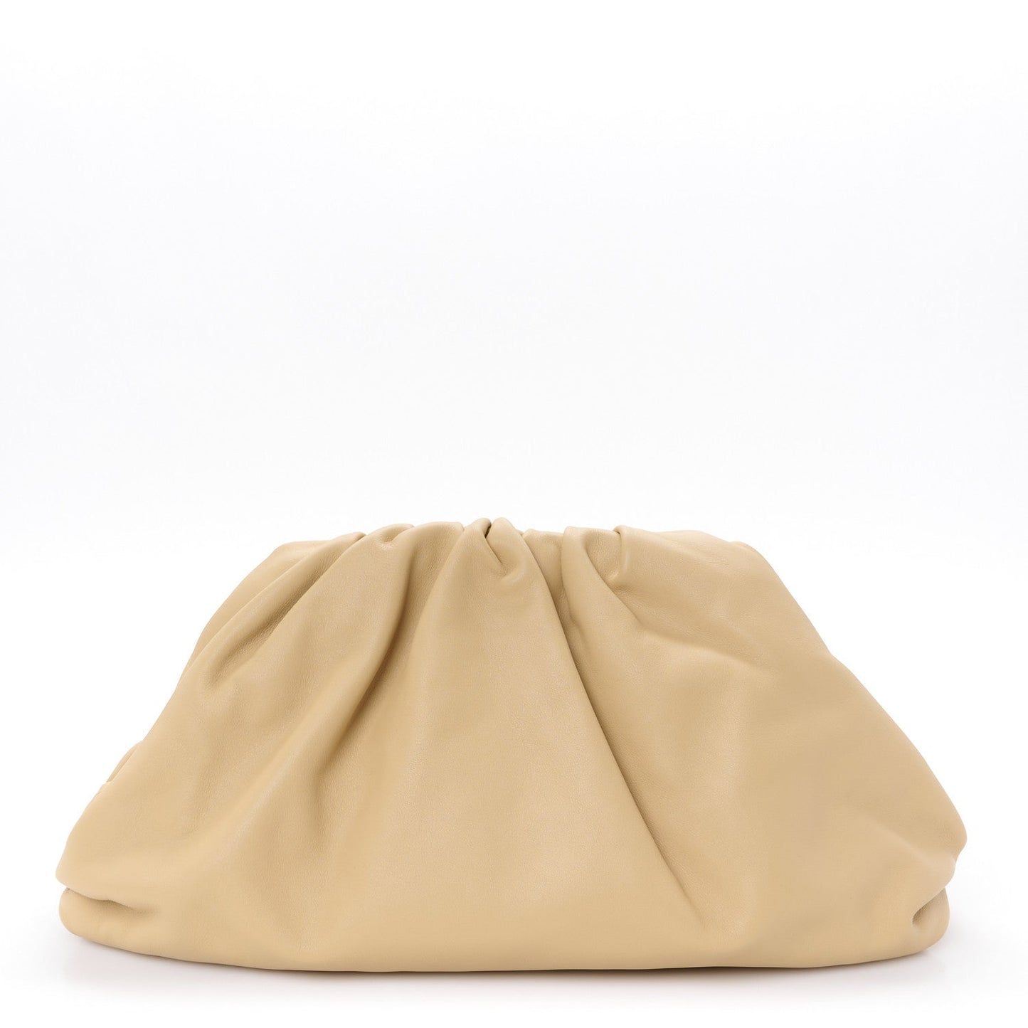 Smooth Butter Calf The Pouch Oversized Clutch Almond