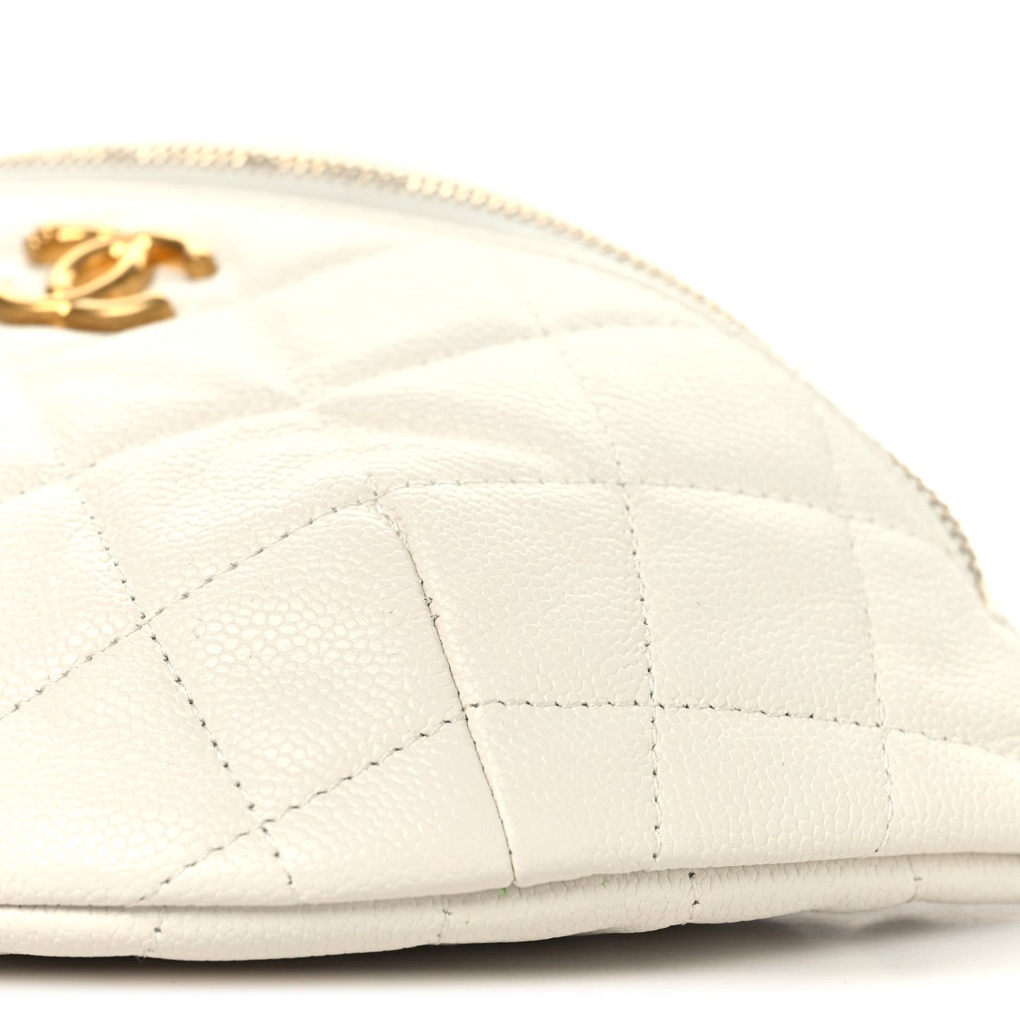 Caviar Quilted Sweetheart Belt Bag White