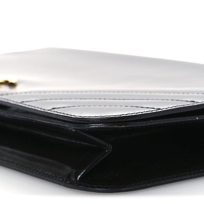 Lambskin Chevron Quilted Small Single Flap Black