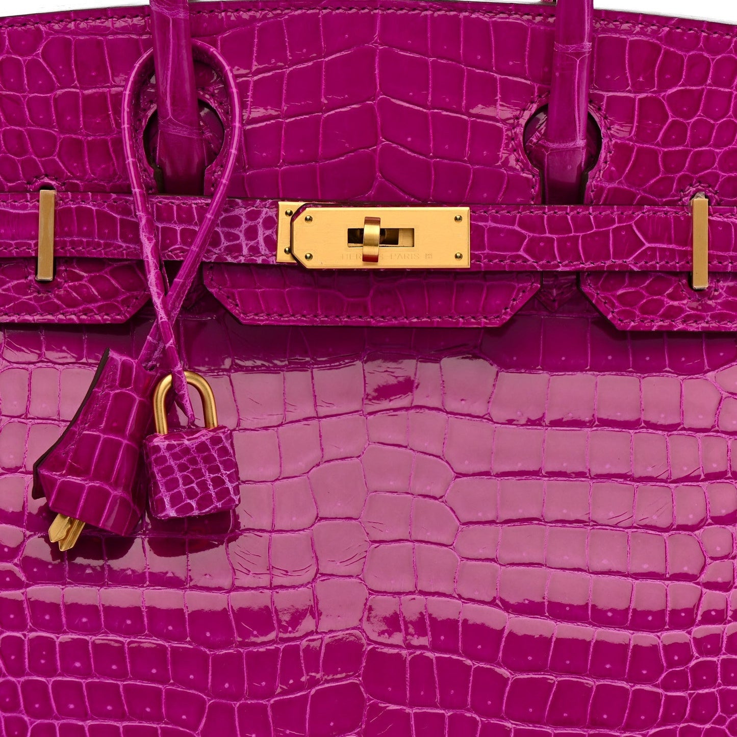 Shiny Porosus Crocodile Horseshoe Birkin 30 Rose Scheherazade