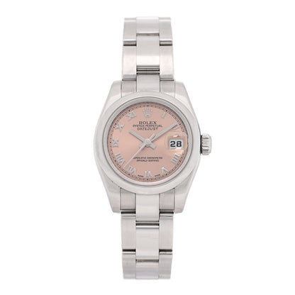 Stainless Steel 26mm Oyster Perpetual Datejust Watch Pink Roman 179160