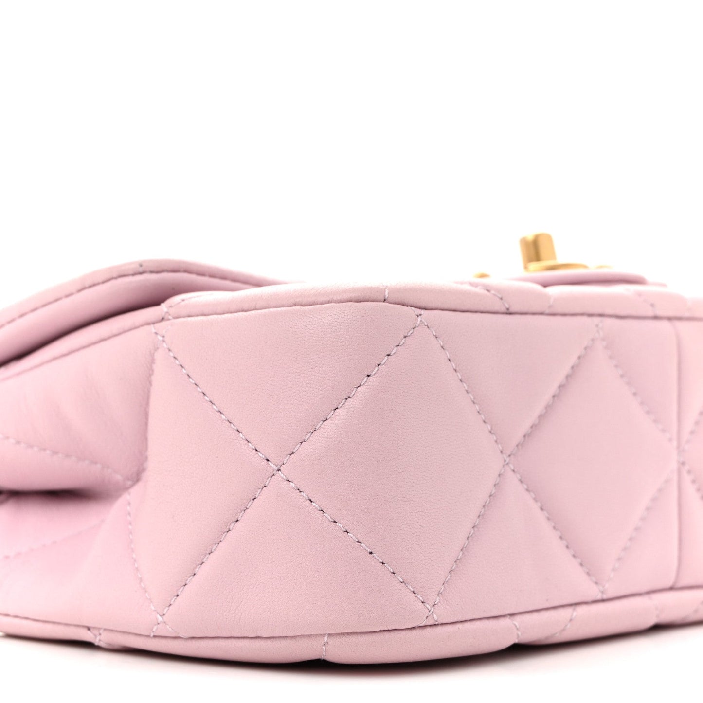 Lambskin Quilted Pearl Small Flap Light Purple