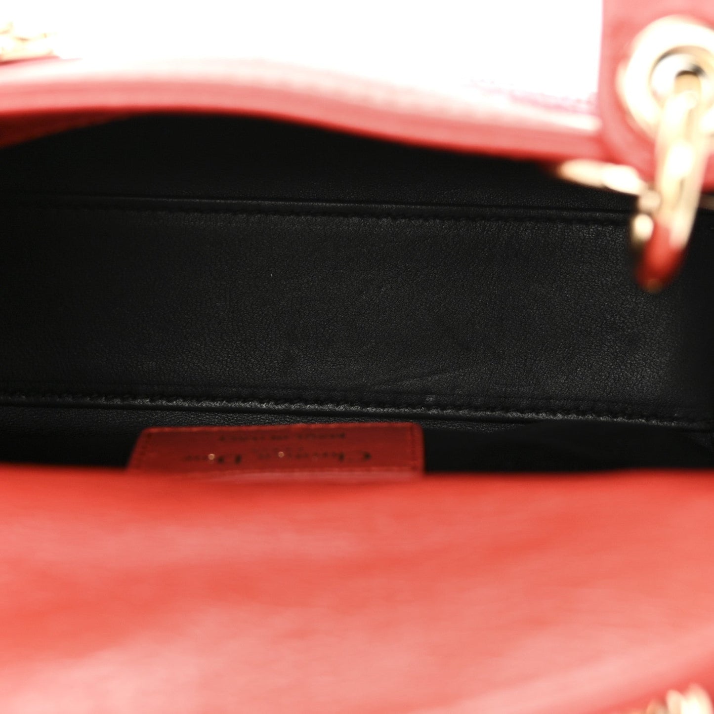 Calfskin Beaded Mini Lady Dior Rouge Multicolor