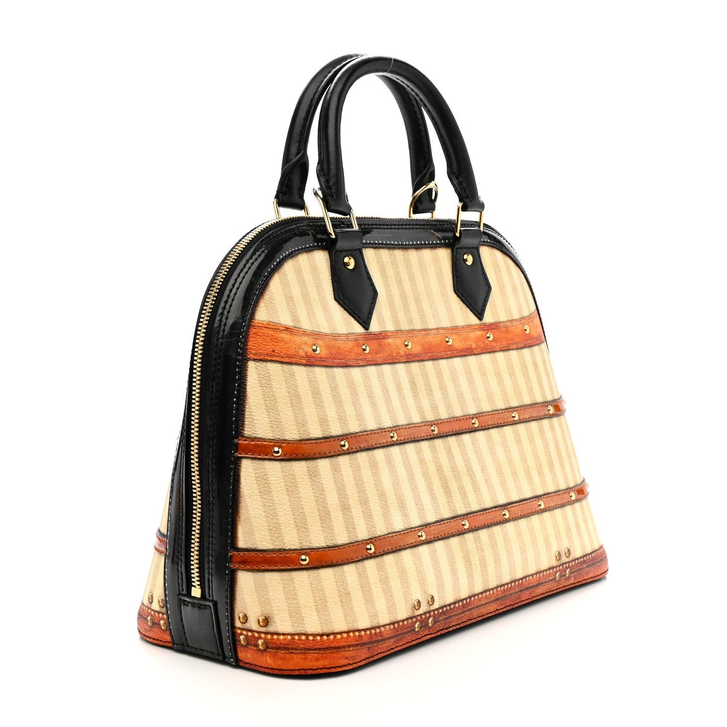 Transformed Canvas Patent Time Trunk Alma PM Beige
