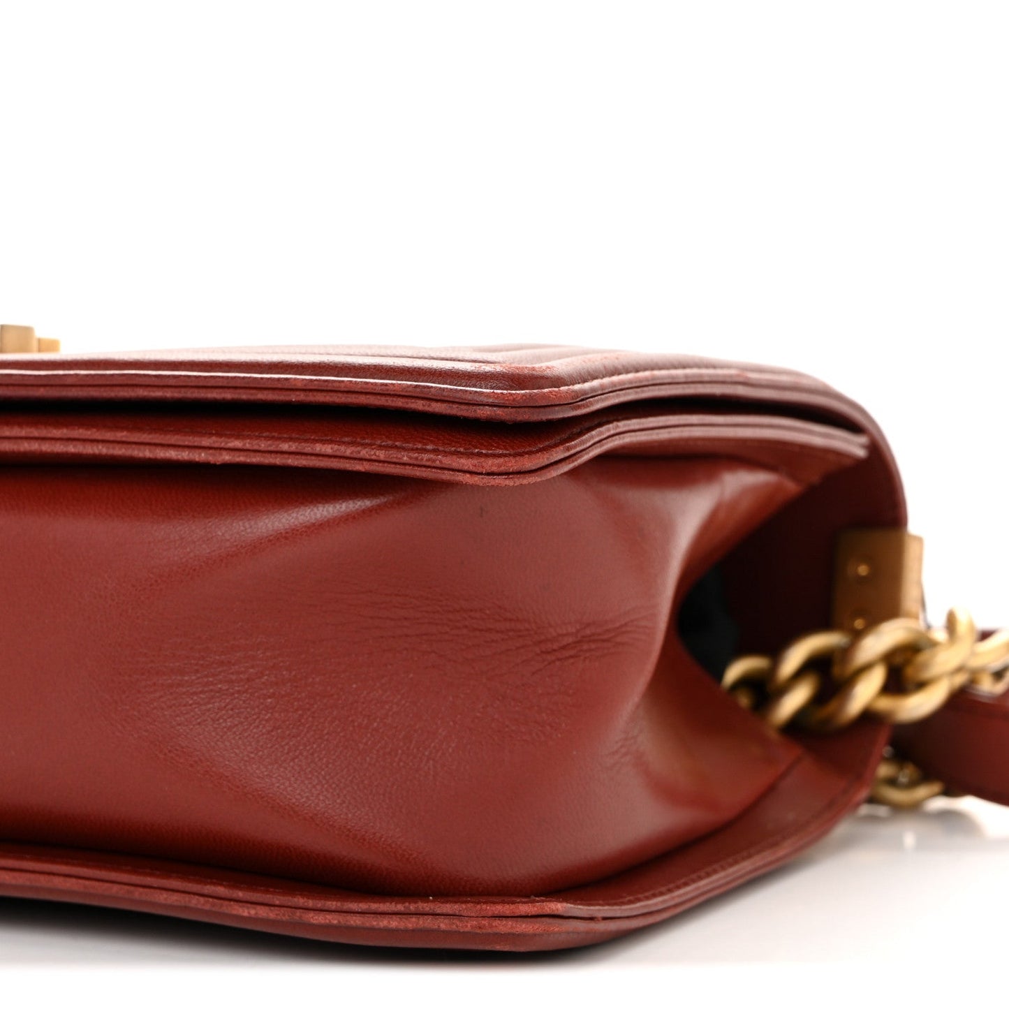 Lambskin Quilted Medium Boy Flap Burgundy
