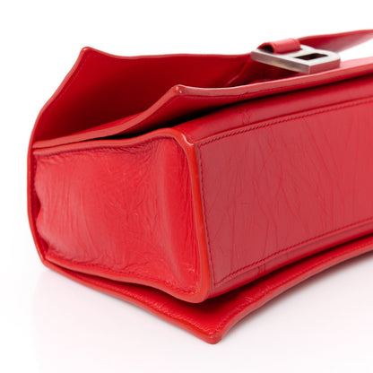Arena Calfskin Small Crush Chain Bag Tomato Red