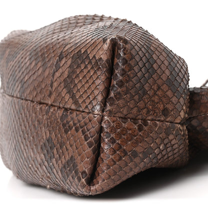 Snakeskin Small Dumpling Soft Bag Testa di Moro