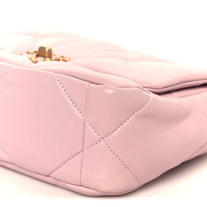 Lambskin Quilted Medium Chanel 19 Flap Light Pink