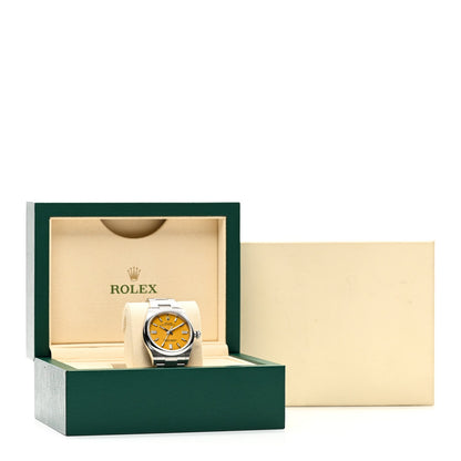 Stainless Steel 36mm Oyster Perpetual Watch Yellow 126000