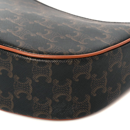 Triomphe Canvas Calfskin Medium Strap Ava Triomphe Shoulder Bag Tan