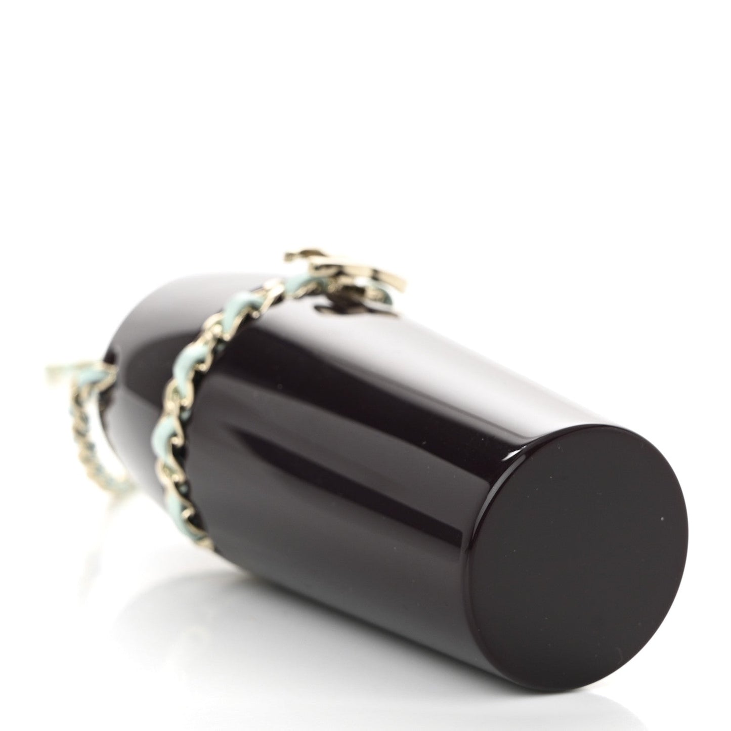 Lucite Lipstick Case On Chain Burgundy Blue