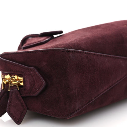 Suede Goatskin Teckel Clutch Rouge Grenat