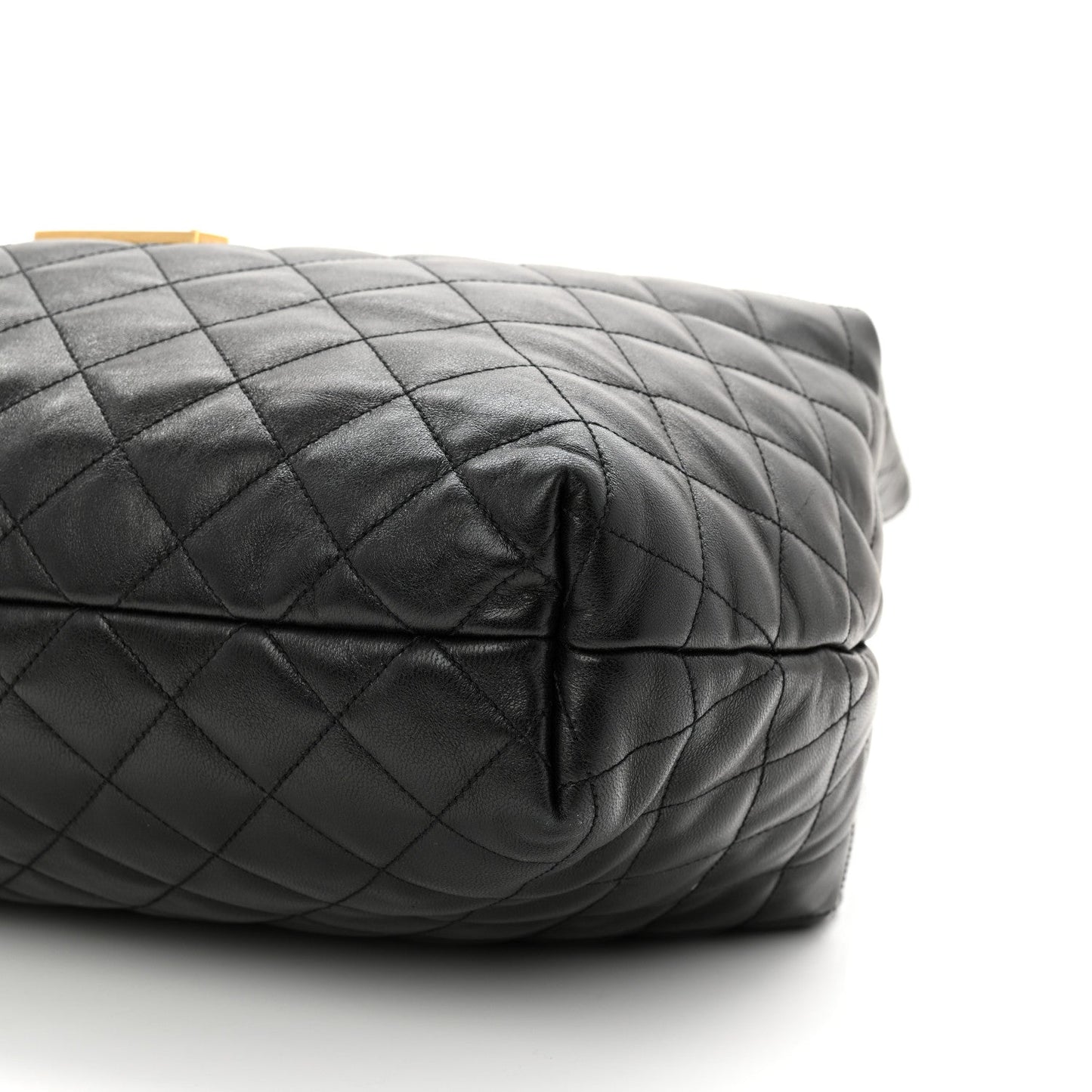 Lambskin Quilted Maxi Icare Shopping Tote Black