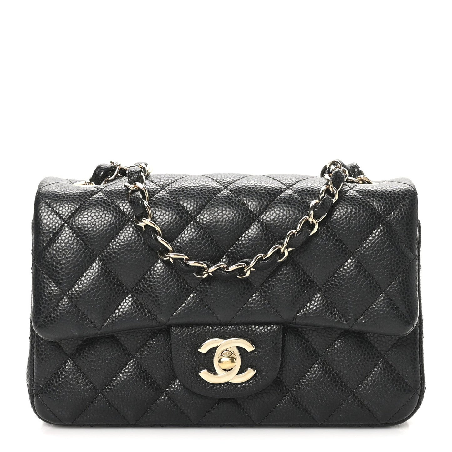 Caviar Quilted Mini Rectangular Flap Black