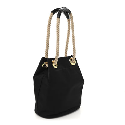 Re-Nylon Triangle Mariner Bucket Bag Black