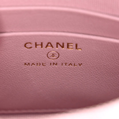 Tweed Quilted Mini Clutch With Chain Pink