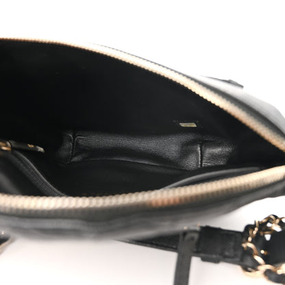 Caviar Quilted Filigree Waist Bag Black