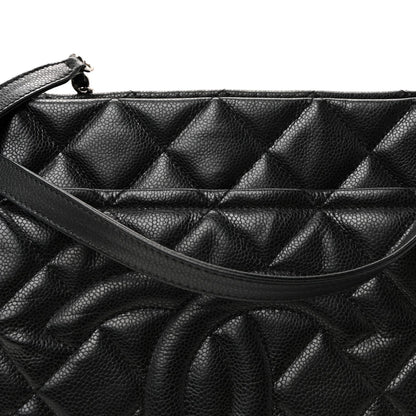 Caviar Quilted Timeless CC Soft Tote Black