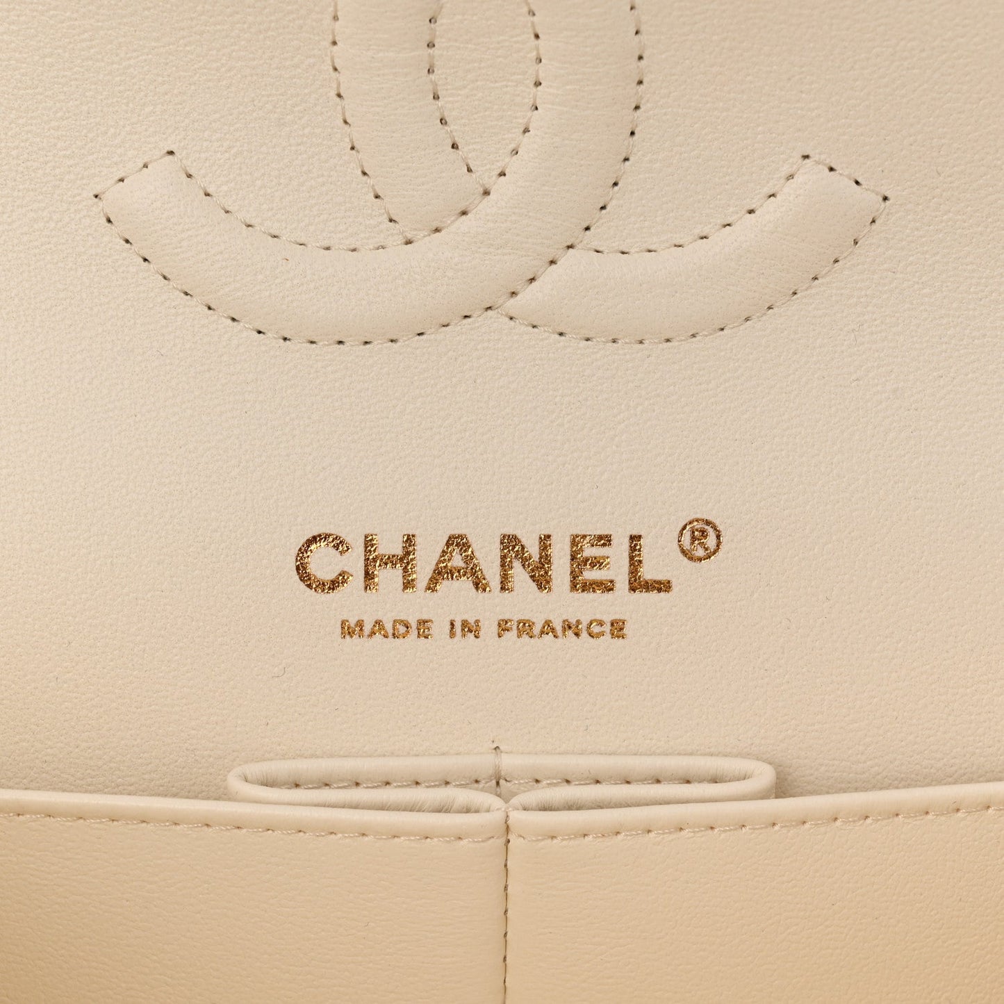 Caviar Quilted Medium Double Flap White