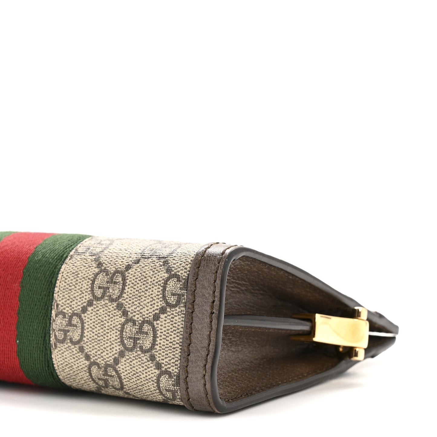 GG Supreme Monogram Textured Dollar Calfskin Web Mini Ophidia Chain Shoulder Bag Beige Ebony New Acero