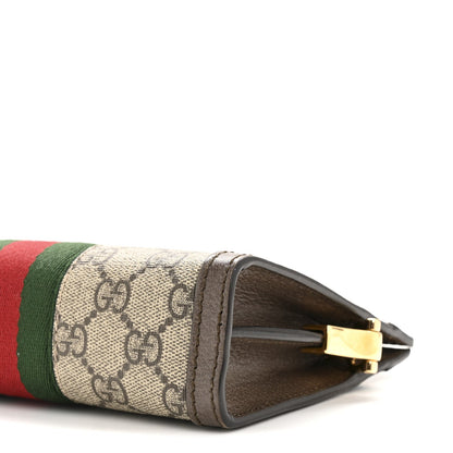 GG Supreme Monogram Textured Dollar Calfskin Web Mini Ophidia Chain Shoulder Bag Beige Ebony New Acero