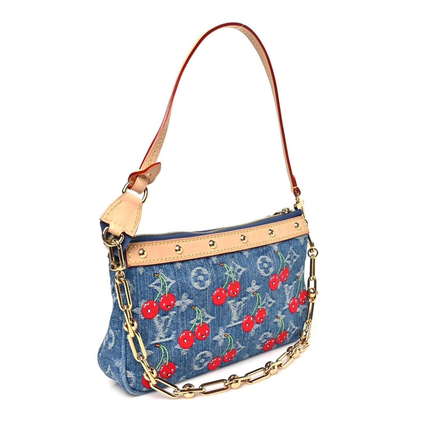 LV X TM Monogram Denim Cerises Pochette Accessories Blue