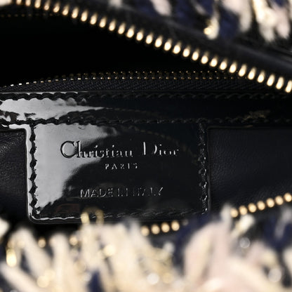 Tweed Fringe Medium Lady Dior Beige Multicolor