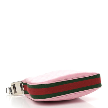 GG Crystal Coated Canvas Monogram Web Small Attache Shoulder Bag Pink