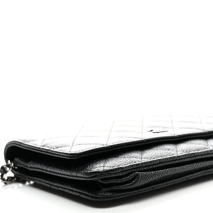 Caviar Quilted Wallet On Chain WOC Black