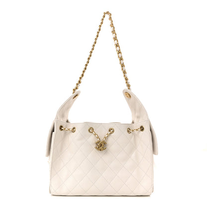 Caviar Quilted Small Chanel 25 Handbag White