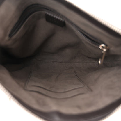 GG Supreme Monogram Selleria Calfskin Small Flat Messenger Bag Beige Ebony Cocoa Marrone Scuro