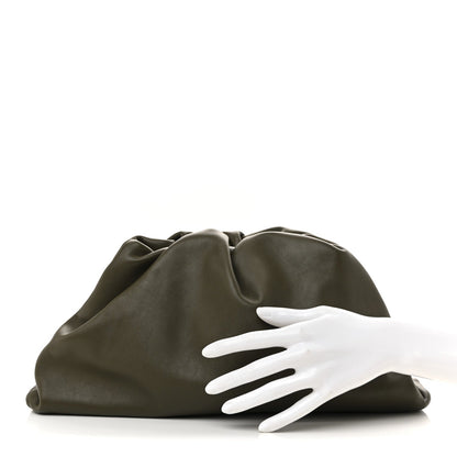 Smooth Butter Calf The Pouch Oversized Clutch  Kaki Fondent