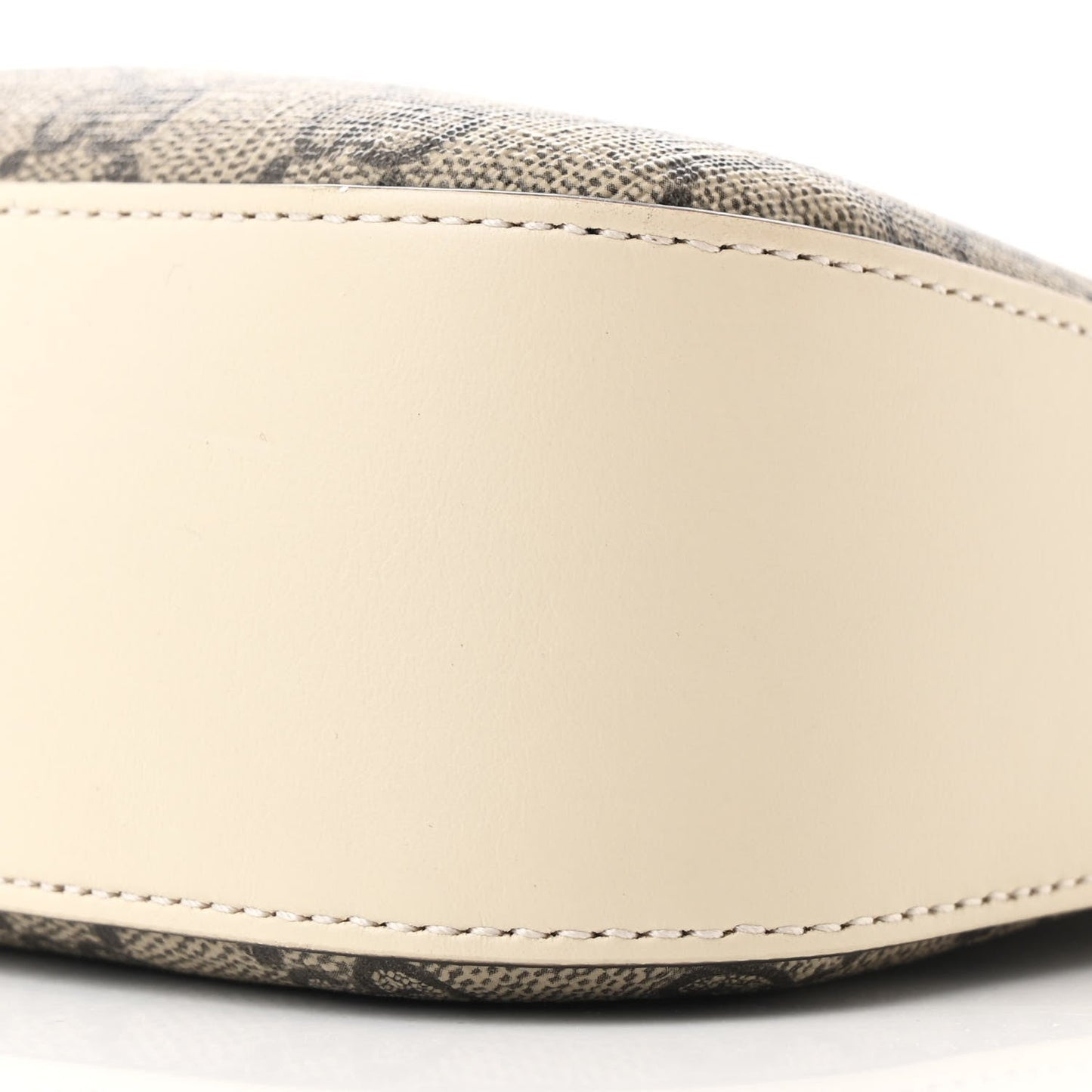 GG Supreme Monogram Moon Calfskin Medium Padlock Shoulder Bag Beige Ebony Mystic White