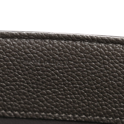 Grained Calfskin Small 16 Top Handle Bag Medium Grey